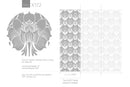 Art Nouveau Wallpaper with a Stylized Floral Damask Motif in Gray and White - X172