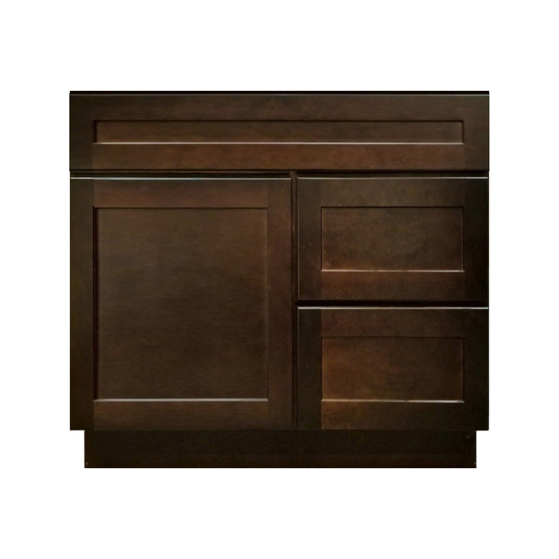 30 Inch Espresso Shaker Single Sink Bathroom Vanity with Drawers on the Right
