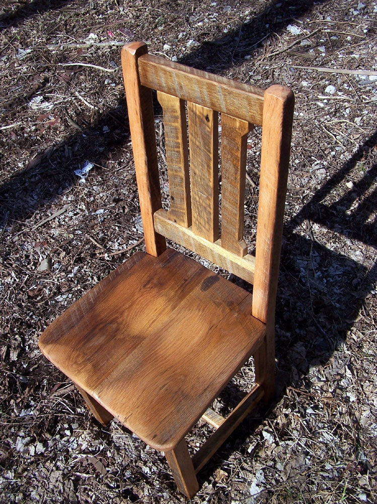 Dining Chair, Barnwood Chair, Farmhouse Dining Chair, Mission Oak Furniture, Distressed Wood Chair, Antique Rustic Stool, Reclaimed