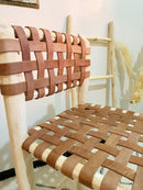 Leather Bar Stools - Counter Height Wooden Breakfast
