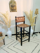 Black Leather Bar Stools - Counter Height Chairs