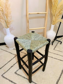 Black Backless Wood Bar Stools - Kitchen Counter Chairs