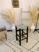 Black Backless Wood Bar Stools - Kitchen Counter Chairs