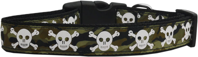 Pet Dog & Cat Nylon Collar or Leash, "Camo Skulls"