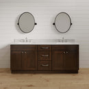 60 Inch Espresso Shaker Double Sink Bathroom Vanity with Drawers