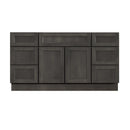 60 Inch Gray Stained Shaker Single Sink Bathroom Vanity with Drawers