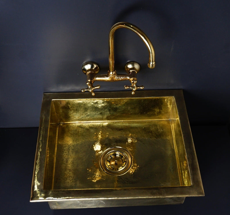 Unlacquered Brass Undermount Single Bowl Kitchen Sink