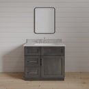 30 Inch Gray Stained Shaker Single Sink Bathroom Vanity with Drawers on the Left