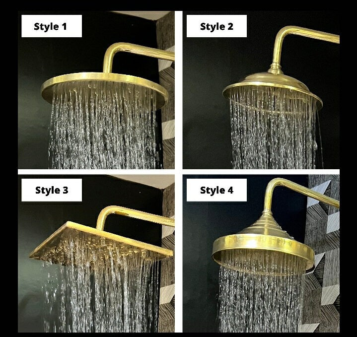 Unlacquered Brass Exposed Shower Set - Shower Tub Faucet for a Luxurious Bath Experience