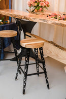 The Effervescent - Modern Bar Stool With Back, Modern Counter Height Stools, Urban Style Counter Stool/Bar Stool with Back, Boho Bar Stool