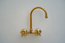 Unlacquered Brass Wall Mount Kitchen Faucet