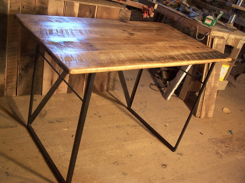 Wood Standing Desk, Wood Work Desk, Reclaimed Wood Desk, Industrial Desk, Metal Desk, Welded Furniture, Salvaged