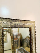 Moroccan Vintage Hand-Engraved Wall Mirror 39 in