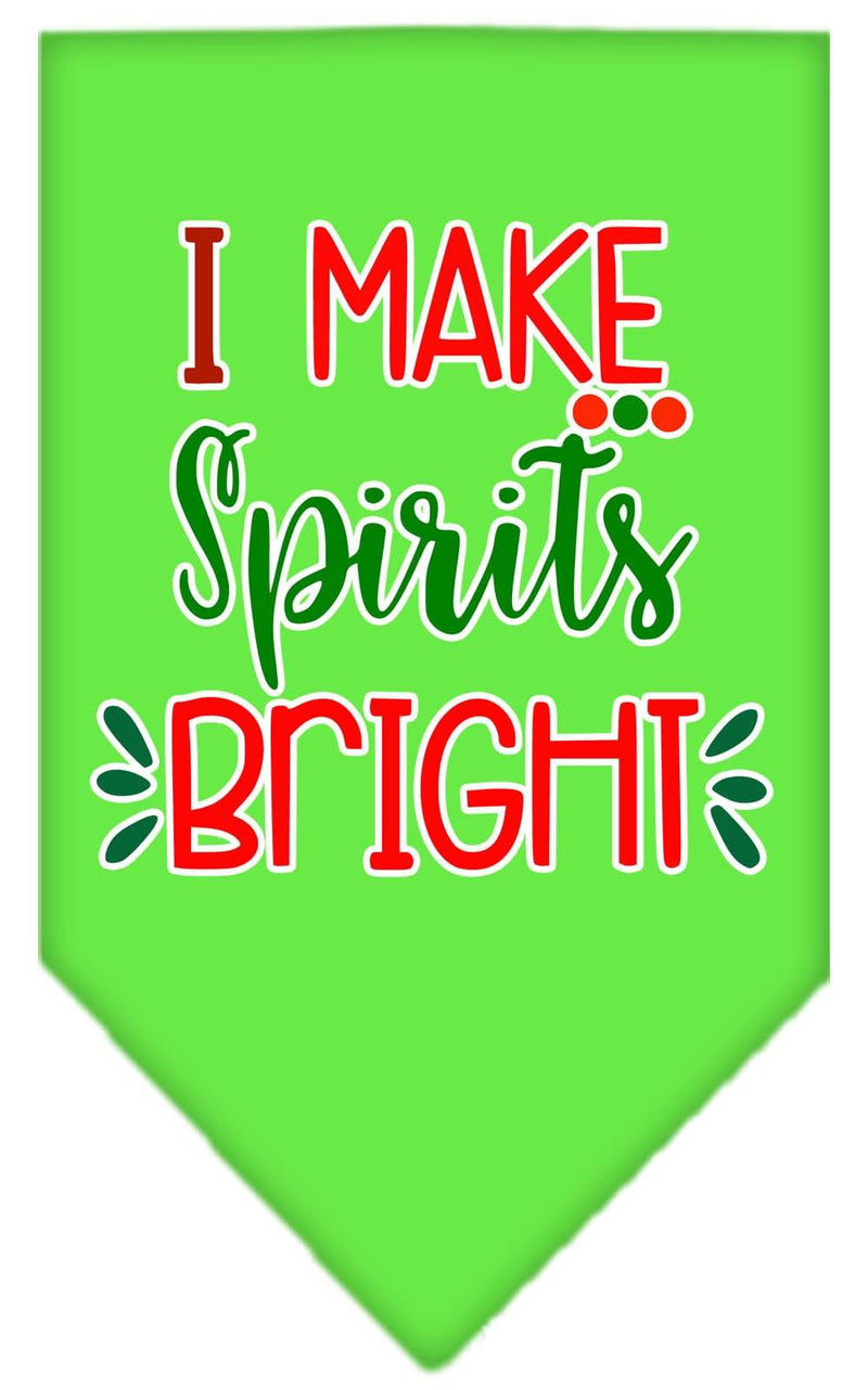 Christmas Pet and Dog Bandana Screen Printed, "I Make Spirits Bright"