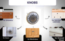 Mascot Hardware Ceramic Round 1-7/9 in. Black & Gold Drawer Cabinet Knob
