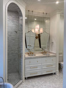 Italian Silver Brass Frame Aesthetic Mirror
