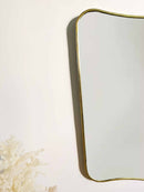 Italian Curved Brass Mirror - Butterfly Brass Wall Mirror