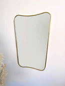 Italian Curved Brass Mirror - Butterfly Brass Wall Mirror