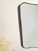 Italian Curved Silver Brass Mirror - Butterfly Wall Mirror