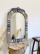 Luxury Arch Blue Frame Bone inlay Mirror