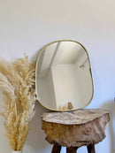 Black Framed Mirror, Asymmetrical Mirror, Irregular Brass Wall Mirror