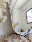 Italian Silver Frame Mirror - Shield Form Brass Wall Mirror