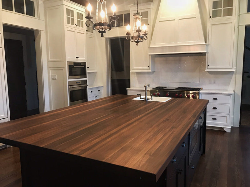 Walnut Butcher Block Countertop - Custom Butcher Block Island - Wooden Countertop For Kitchen Island