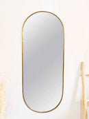 Black Frame Capsule Mirror - Brass Wall Mirror