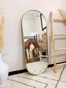 Silver Frame Capsule Mirror - Brass Wall Mirror
