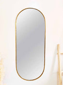 Black Frame Capsule Mirror - Brass Wall Mirror