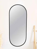 Black Frame Capsule Mirror - Brass Wall Mirror