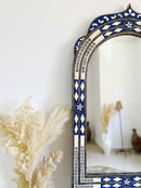 Luxury Arch Blue Frame Bone inlay Mirror