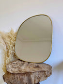 Black Framed Mirror, Asymmetrical Mirror, Irregular Brass Wall Mirror