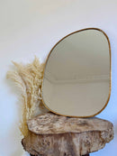 Black Framed Mirror, Asymmetrical Mirror, Irregular Brass Wall Mirror