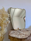 Black Frame Mirror, Italian Wavy Brass Mirror