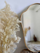 Antique Brass Mirror - Italian Shield Form Brass Wall Mirror