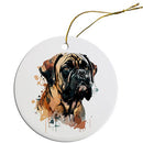Dog Breed Specific Round Christmas Ornament, "Bullmastiff"