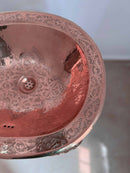 Copper Brass Sink - Oval Drop-In Engraved Bathroom Sink