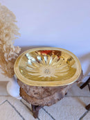 Brass Bathroom Sink - Flower Oval Drop-In Sink