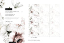 Floral Wallpaper featuring Vintage Peony Blooms in Neutral, Mauve, and Green - D023