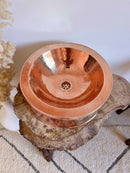 Silver Brass Basin Sink - Hammered Bathroom Basin