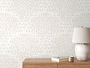 Minimal Botanical Wallpaper with Serene Leafy Branches in Neutral Beige - D034