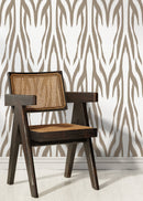 Ikat Wallpaper with a Bold Chevron Motif in Beige - D009