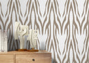 Ikat Wallpaper with a Bold Chevron Motif in Beige - D009