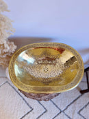 Silver Oval Brass Sink - Engraved Bathroom Sink