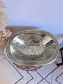 Silver Oval Brass Sink - Engraved Bathroom Sink