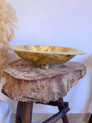 Brass Bathroom Sink - Hammered Oval Drop-in Sink