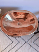 Silver Hammered Brass Sink - Oval Drop-in Silver Sink