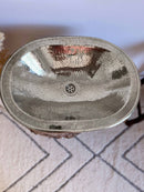 Silver Hammered Brass Sink - Oval Drop-in Silver Sink