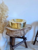 Round Brass Basin Sink - Hammered Gold Sink